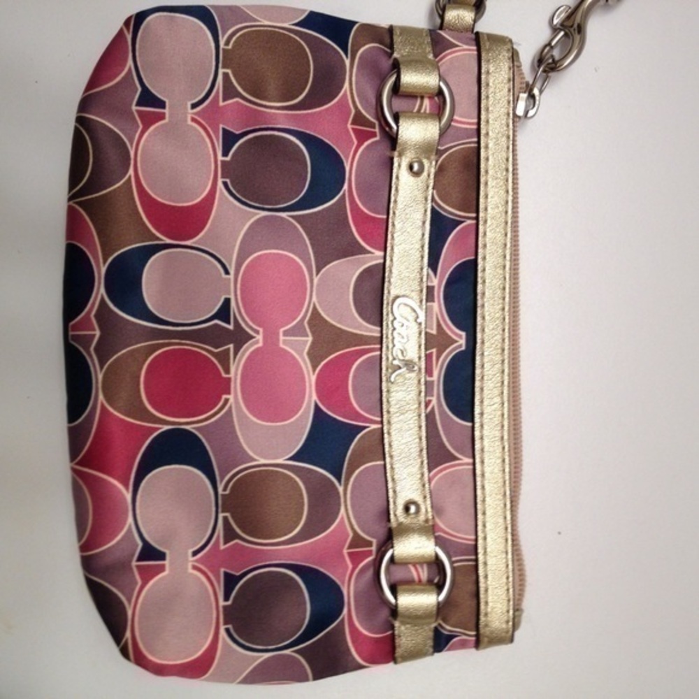 Coach Ashley multicolor sig c wristlet